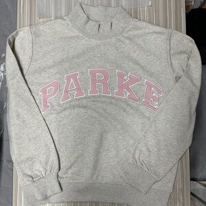 PARKE Mock Neck Varsity Logo Sweatshirt | 100% Cotton Preppy College Style